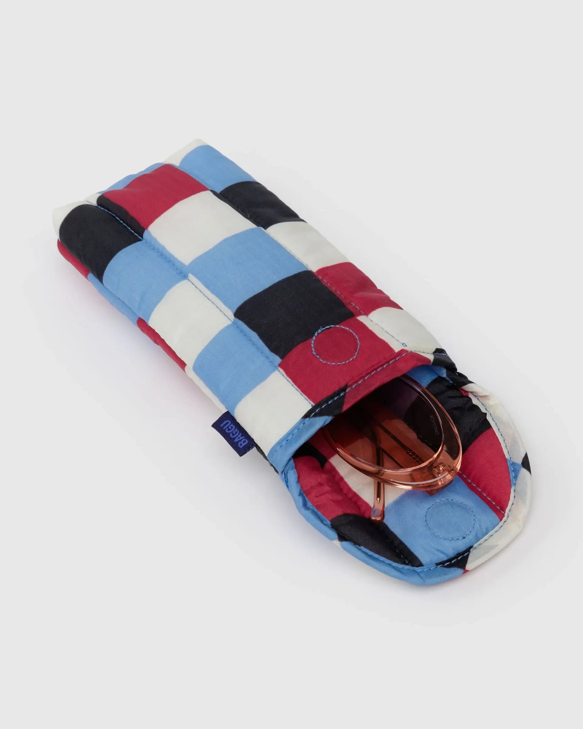 Baggu Puffy Glasses Case - Painted Check