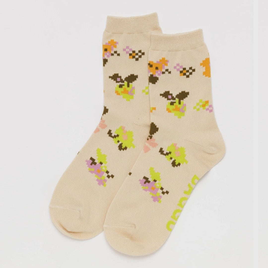 Baggu Crew Sock - Floral Tapestry