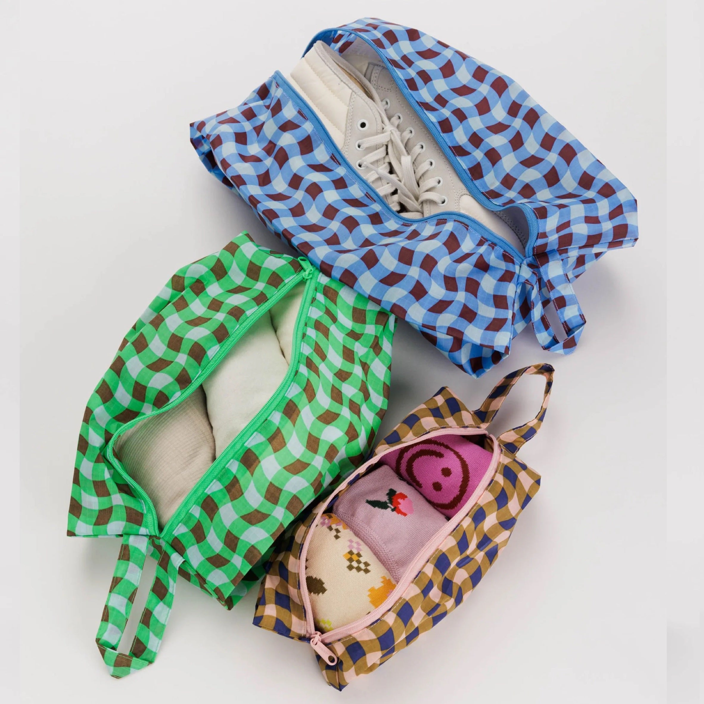 Baggu 3D Zip Set - Wavy Gingham
