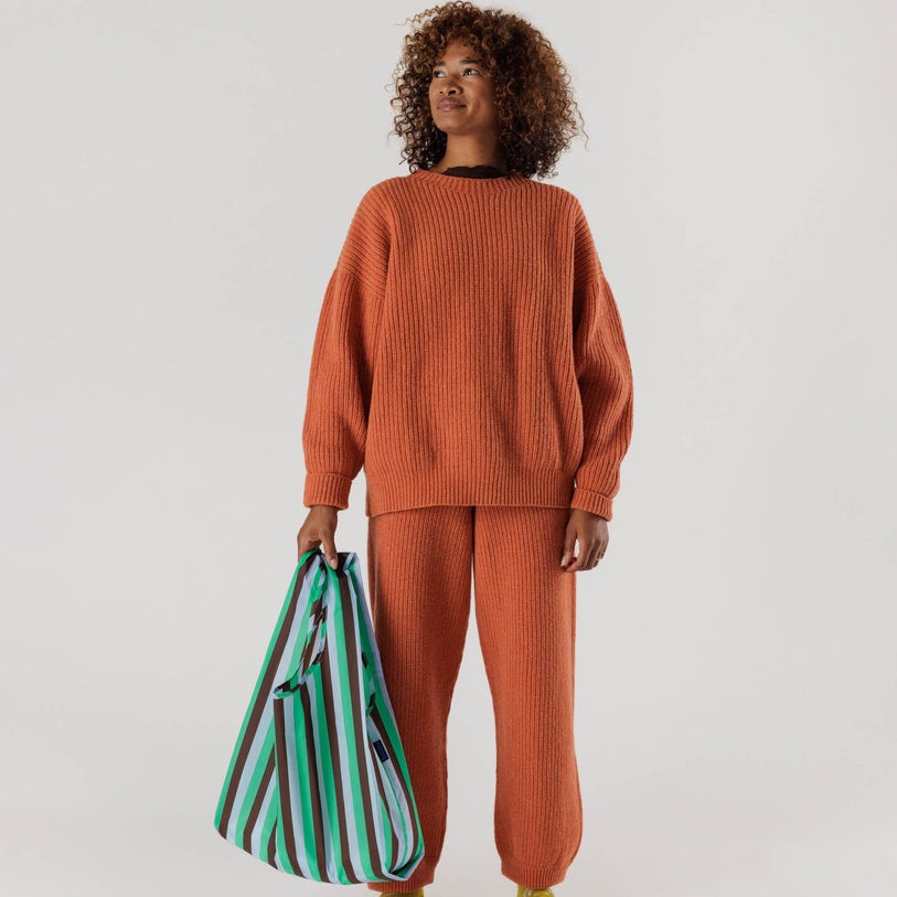 Baggu Resuable Bag - Mint 90s Stripe
