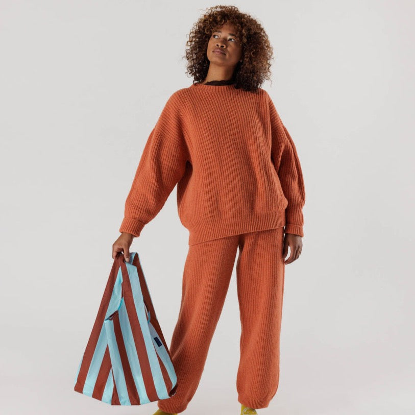 Baggu Resuable Bag - Raisin Awning Stripe