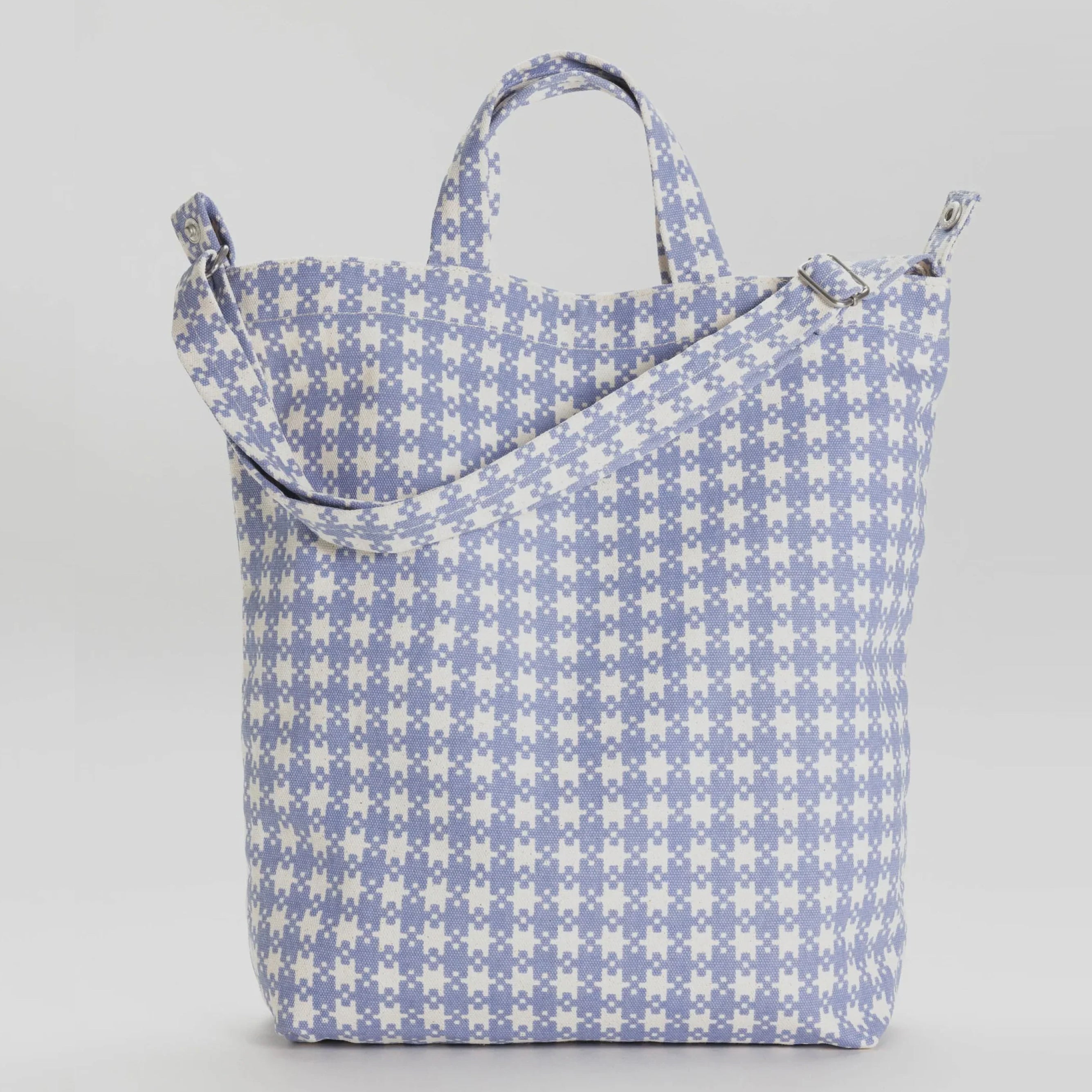 Baggu Duck Bag - Blue Gingham Pixel