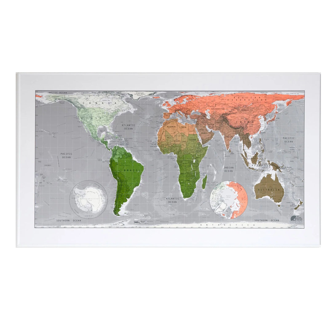 Future Map - world (coral, gold, khaki)