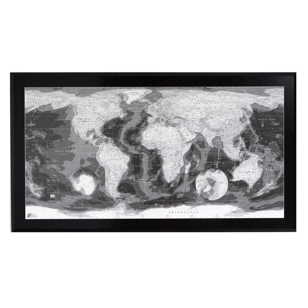 Monochrome - Classic World Wall Map