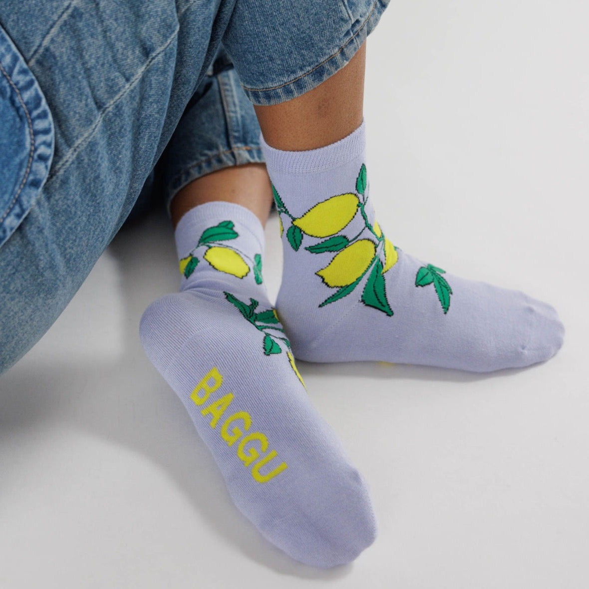 Baggu Crew Sock - Lemon Tree