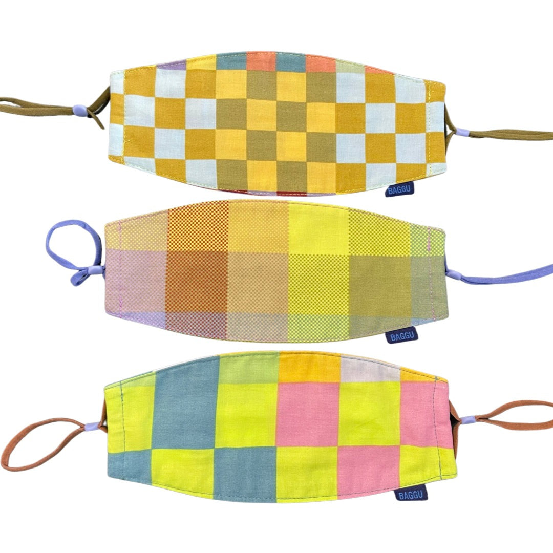 Baggu Fabric Masks - Checks on checks
