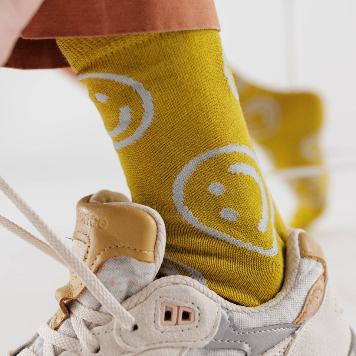 Baggu Crew Sock - Ochre Happy