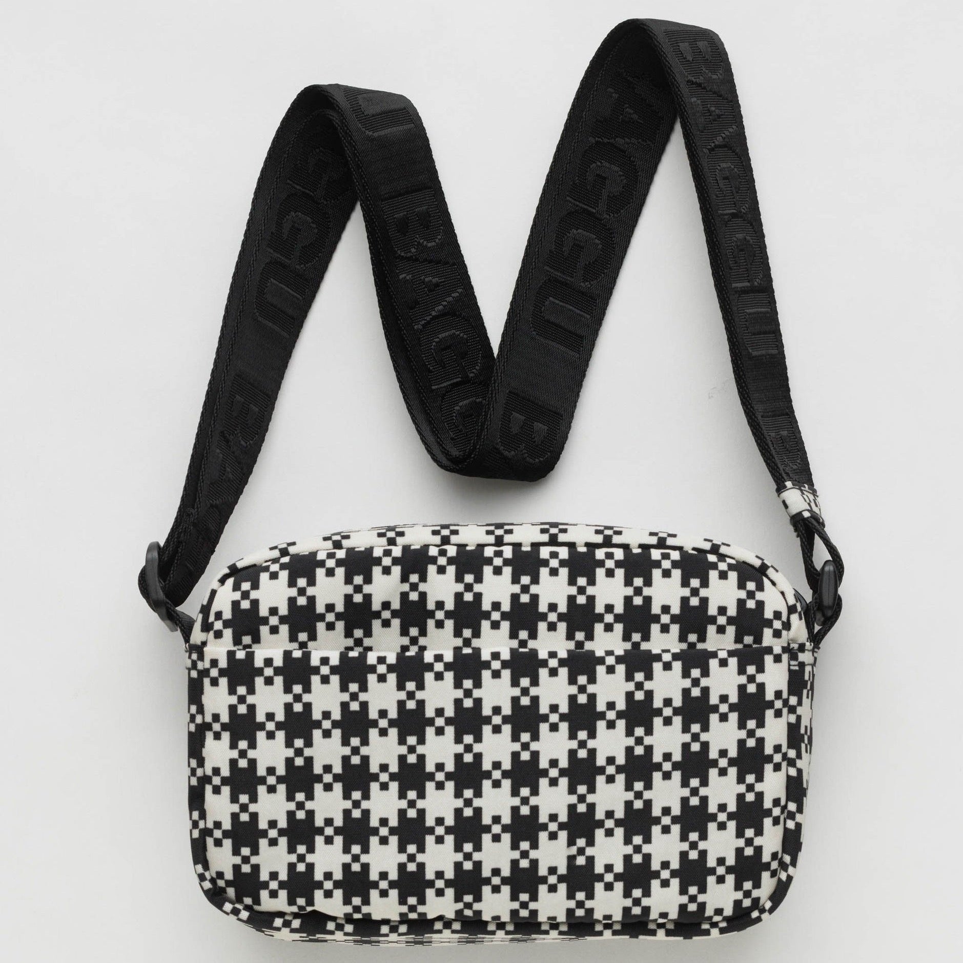 Baggu Camera Crossbody Bag - Black and White Pixel
