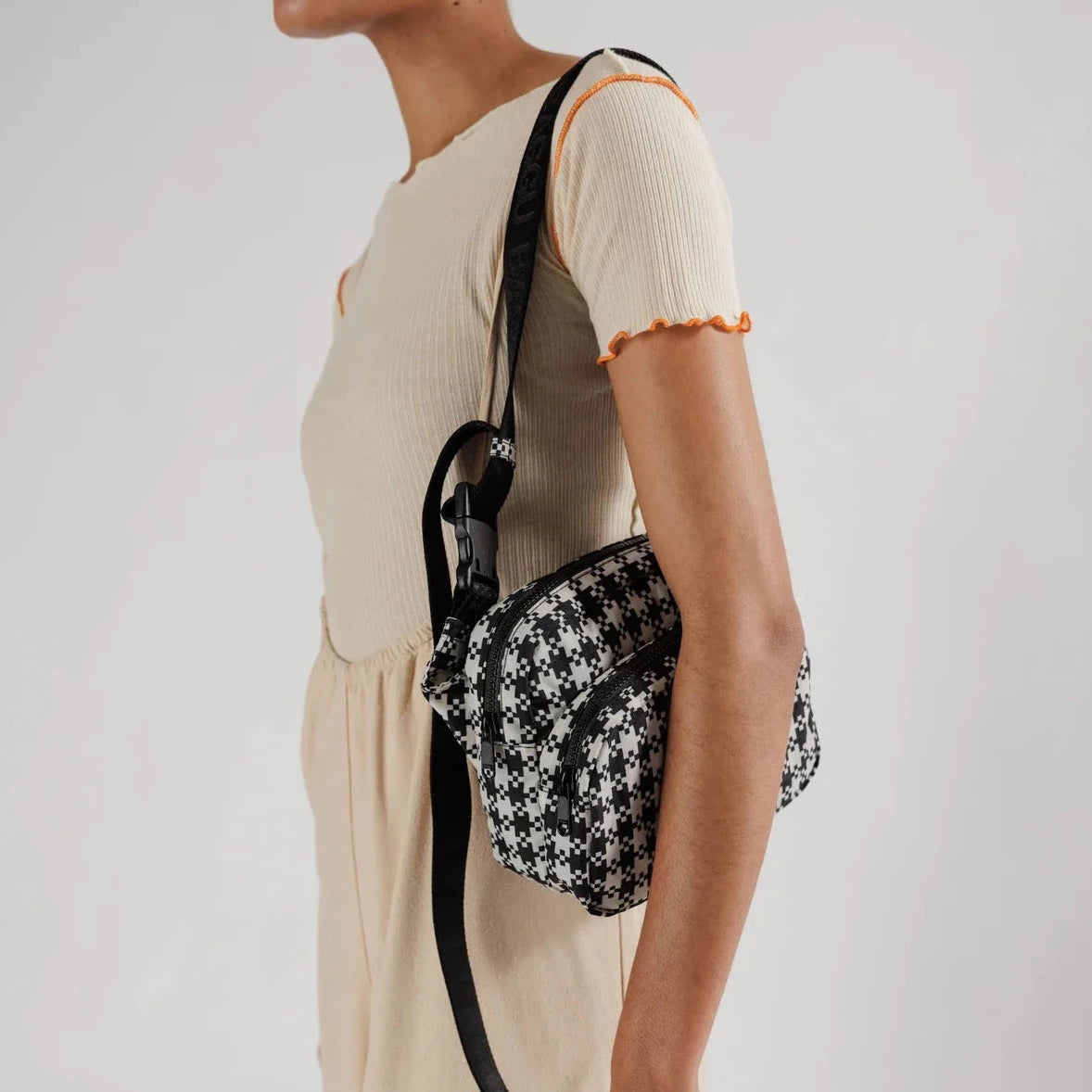 Baggu Fanny Pack - Black & White Pixel Gingham