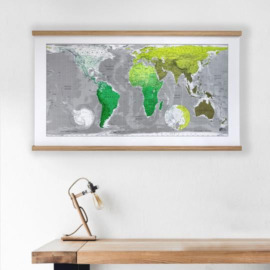 Future Map - world (green, lime, metallic khaki)