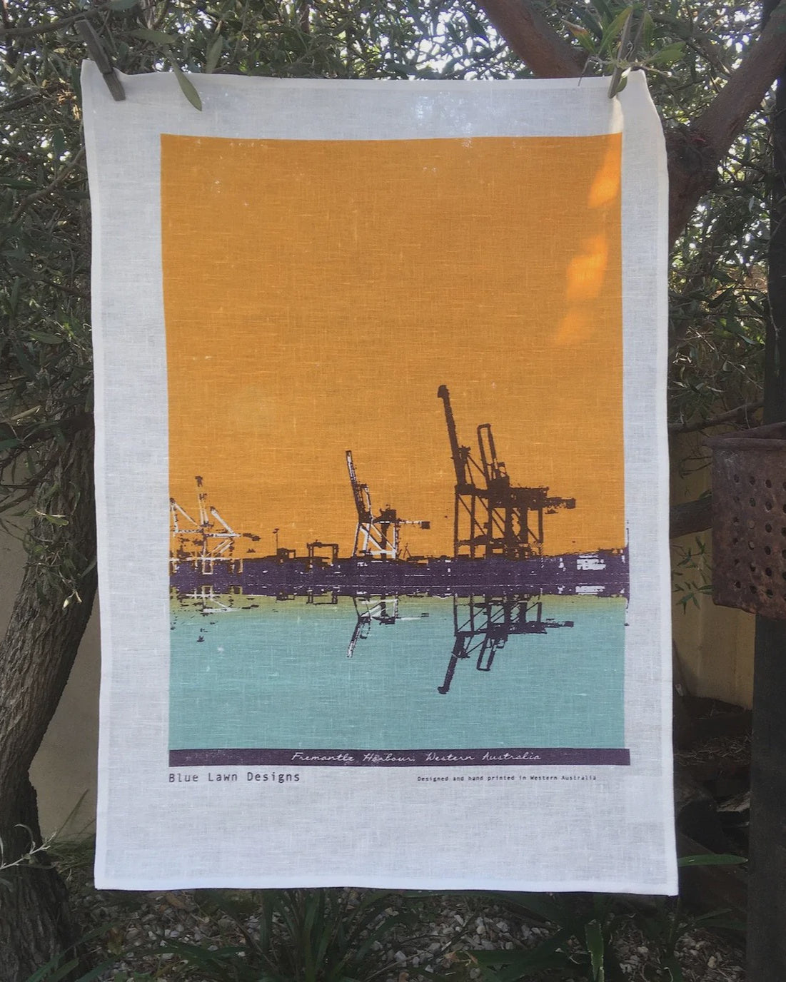 Blue Lawn Designs Tea Towel - Fremantle Harbour tea towel