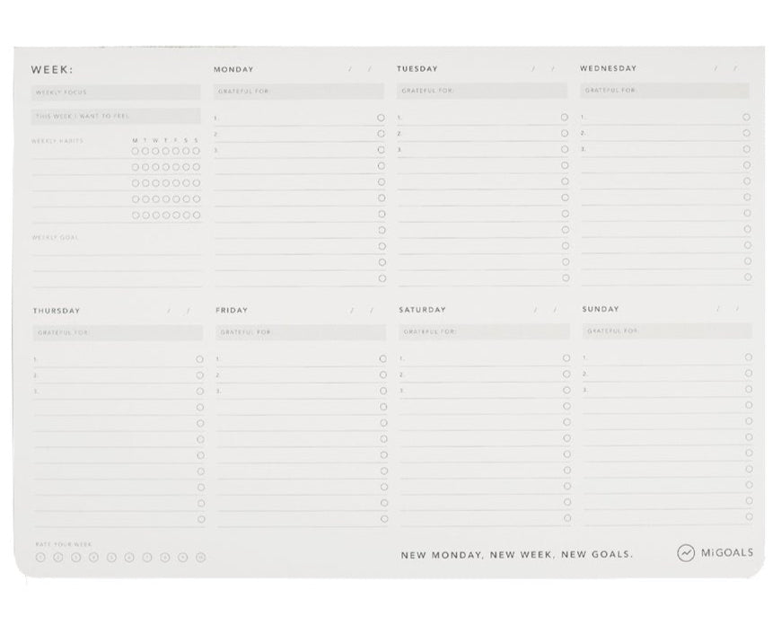 MiGoals Weekly Deskpad A4