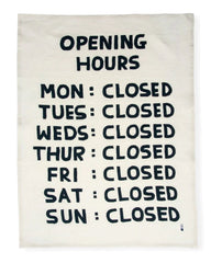 David Shrigley - Opening Hours - Tea Towel