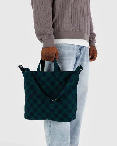 Horizontal Duck Bag - Navy Green Check