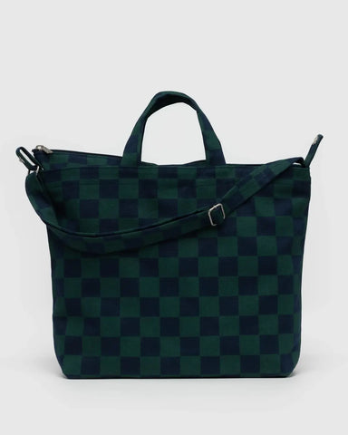 Horizontal Duck Bag - Navy Green Check
