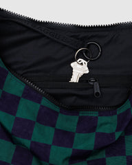 Baggu Large Crescent Bag - Navy Green Check