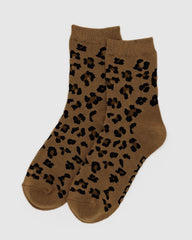 Baggu Crew Sock - Dark Leopard