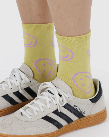 Baggu Crew Sock - Straw Happy