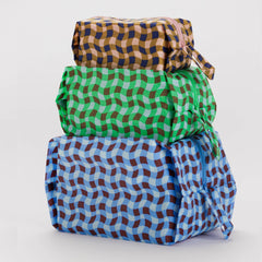 Baggu 3D Zip Set - Wavy Gingham