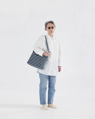 Baggu Horizontal Zip Duck Bag - Navy Stripe