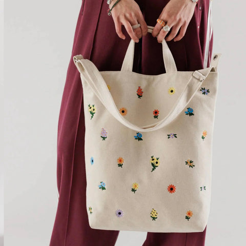 Baggu Zip Duck Bag - Embroidered Ditsy Floral