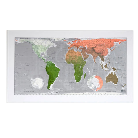 Future Map - world (coral, gold, khaki)