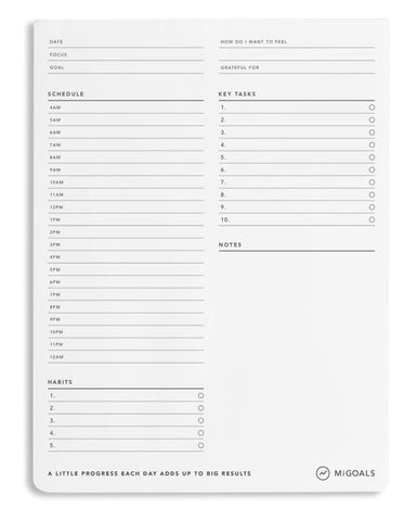 MiGoals Time Block Desk Pad
