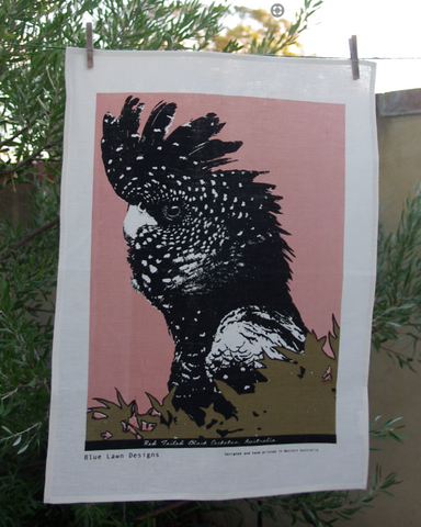 Blue Lawn Designs Tea Towel - Black Cockatoo