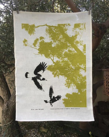 Blue Lawn Designs Tea Towel - Magpies in Flight