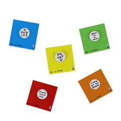 David Shrigley pin badge BACK IN 5 MINS