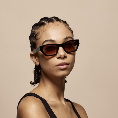 Tens Sunglasses - Frankie Polished Black (Tropic High lens)
