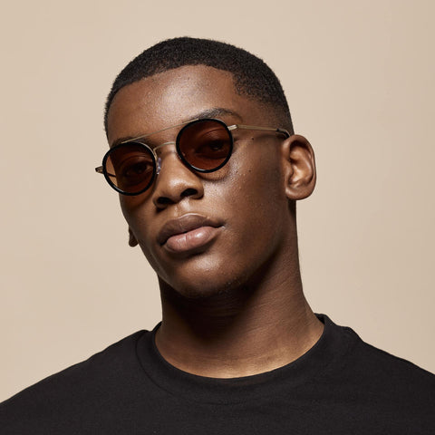 Tens Sunglasses - Hoxton Polished Black/Brushed Gold Original