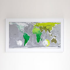 Future Map - world (green, lime, metallic khaki)