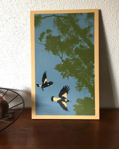 Blue Lawn Designs Plywood -  Magpies in Flight