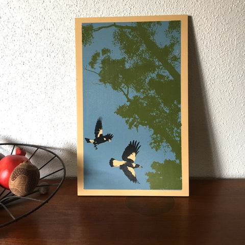 Blue Lawn Designs Plywood -  Magpies in Flight